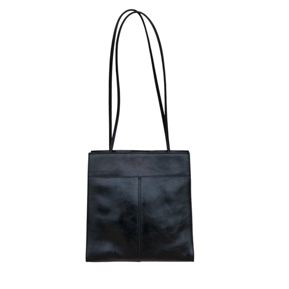 VTG WILSONS Italian Leather Black Effortless Versatile Shoulder Tote Bag Purse - Picture 1 of 13